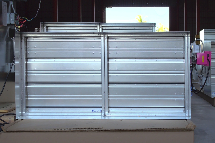 Fire damper being tested